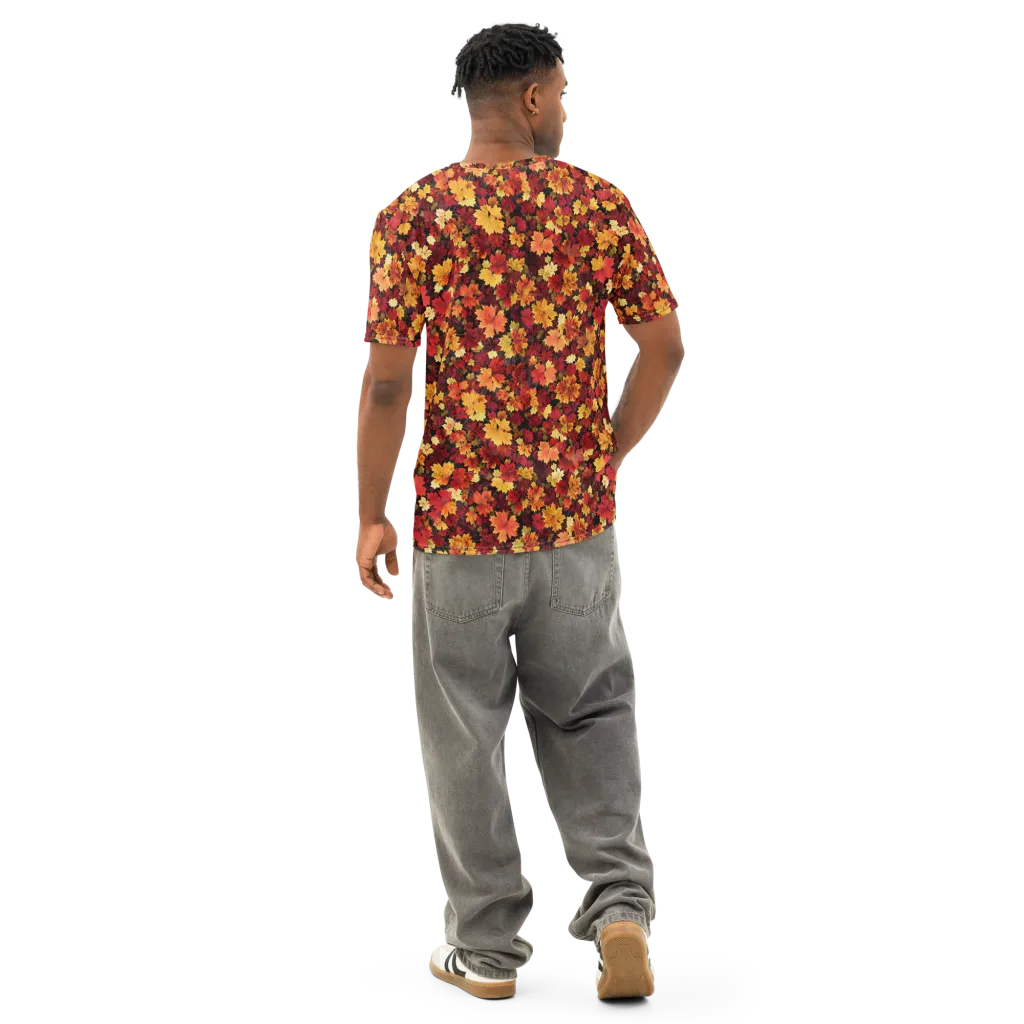 Falling Gold on Men's Cotton Crew Neck T-Shirt — Back