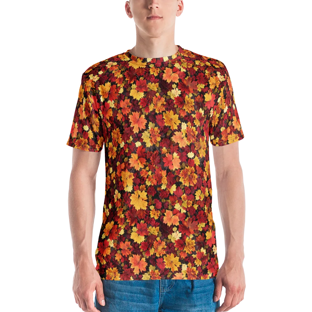Falling Gold on Men's Crew Neck T-Shirt — Front