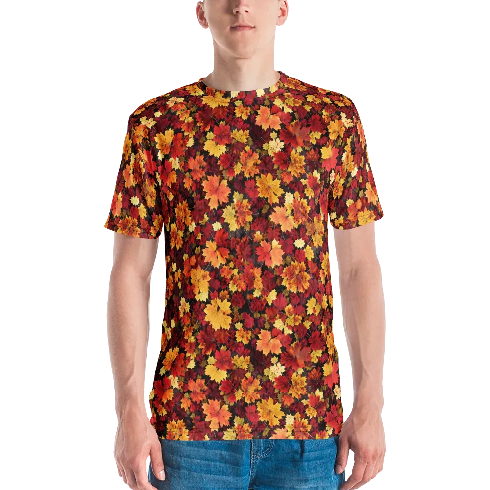 Falling Gold on Men's Crew Neck T-Shirt — Front