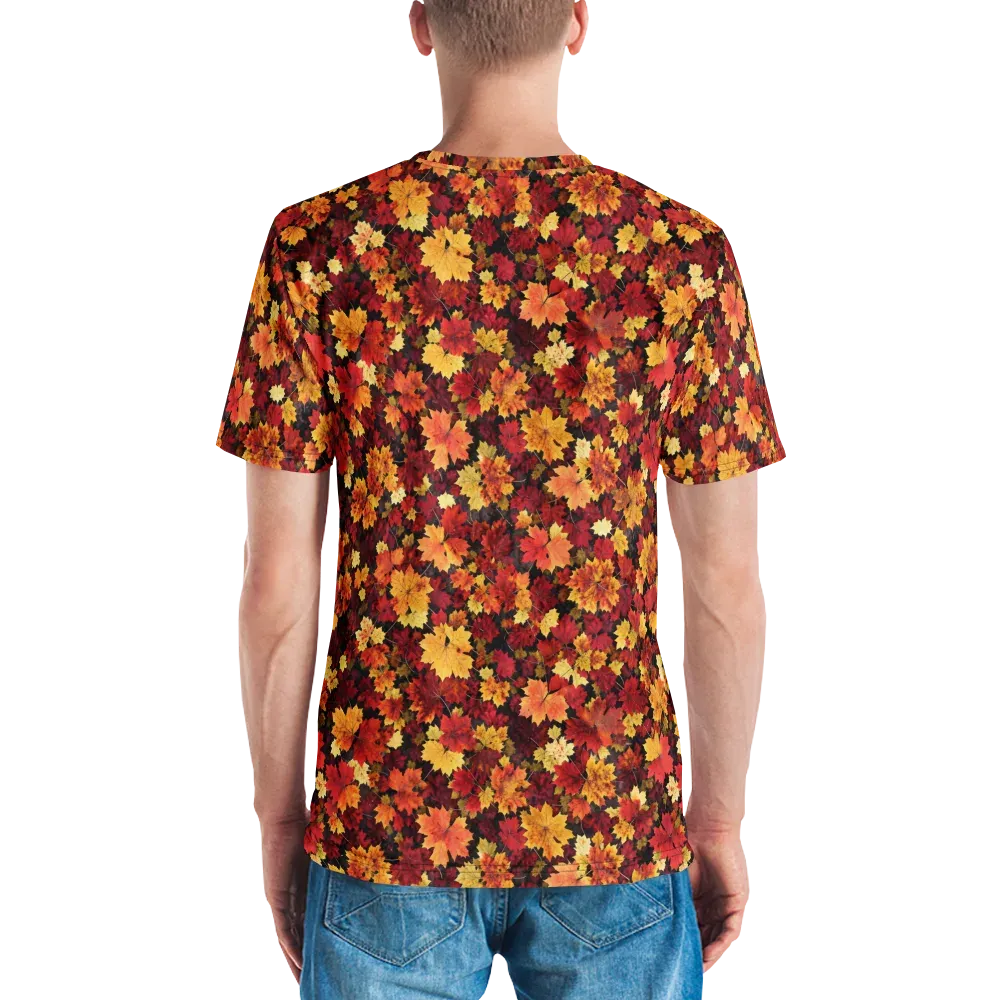 Falling Gold on Men's Crew Neck T-Shirt — Back
