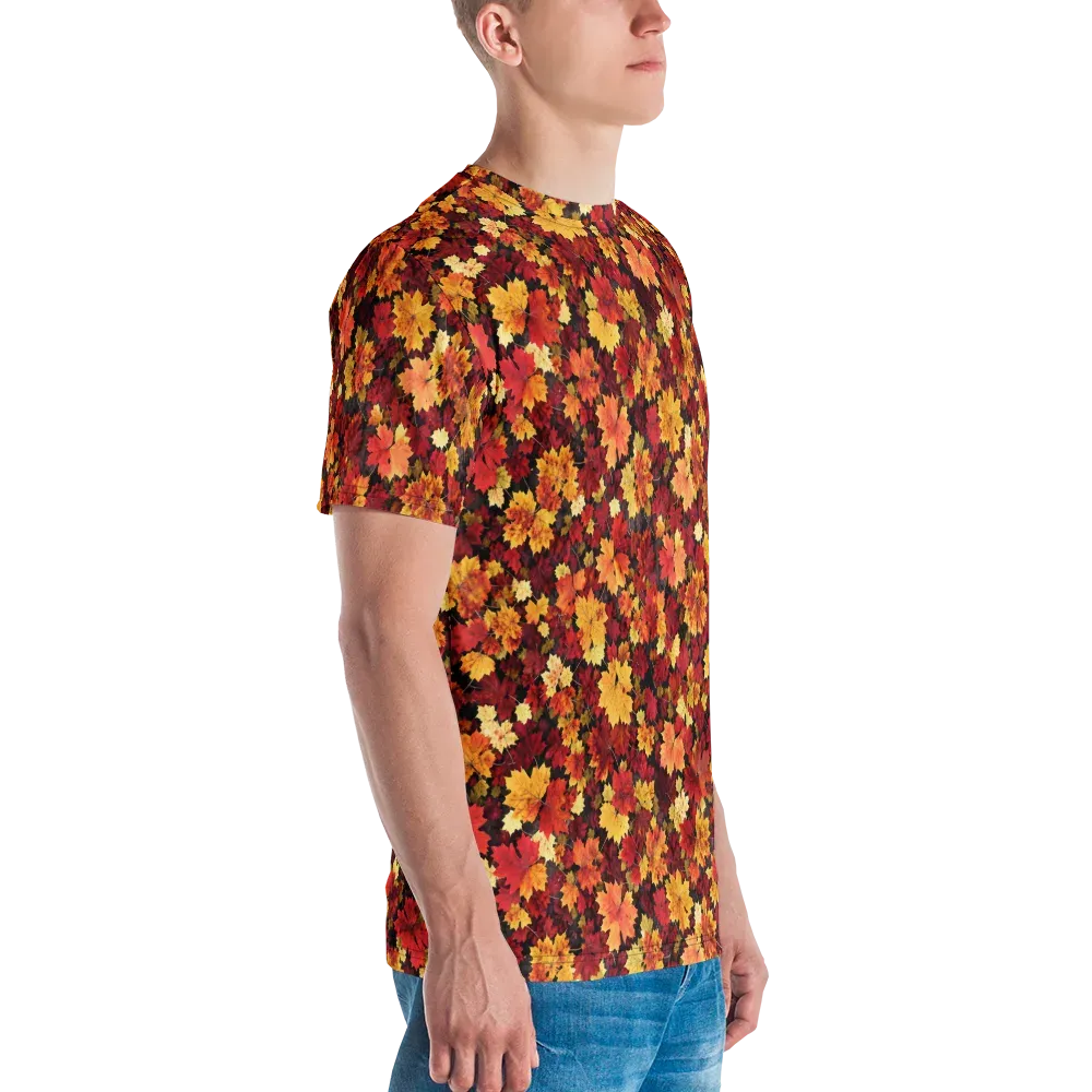 Falling Gold on Men's Crew Neck T-Shirt — Right