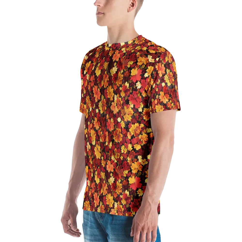 Falling Gold on Men's Crew Neck T-Shirt — Left
