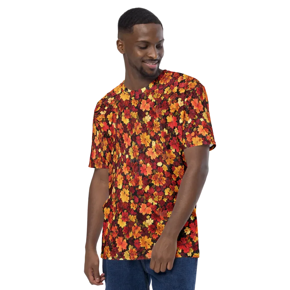 Falling Gold on Men's Crew Neck T-Shirt — Back print