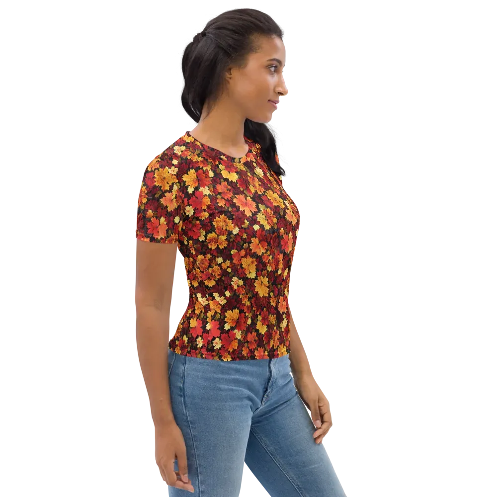 Falling Gold on Women's Crew Neck T-Shirt — Back print