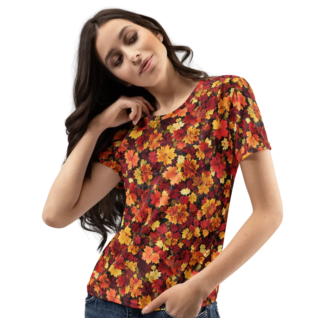Falling Gold on Women's Crew Neck T-Shirt — Print file