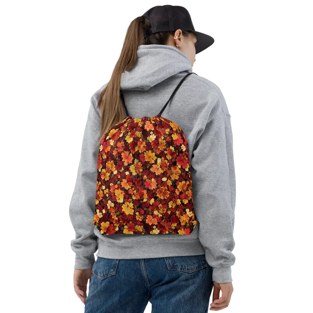 Falling Gold on Drawstring Bag — Front