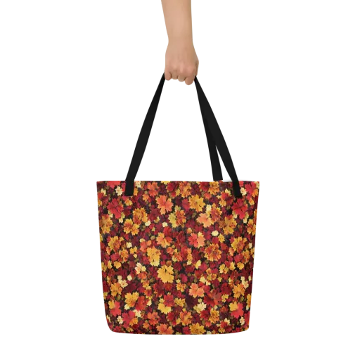 Falling Gold on a Large Tote Bag W/ Pocket