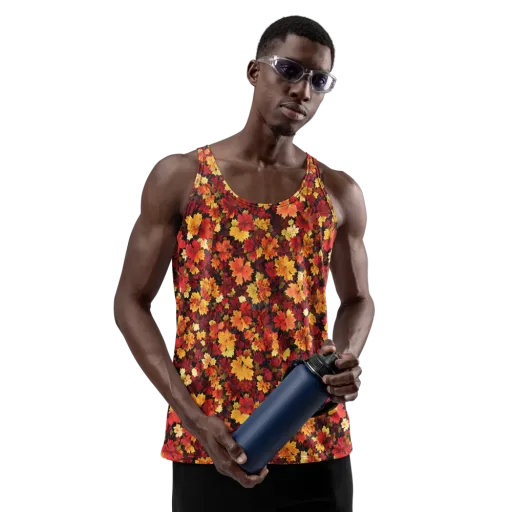 Falling Gold on a Men's Tank Top