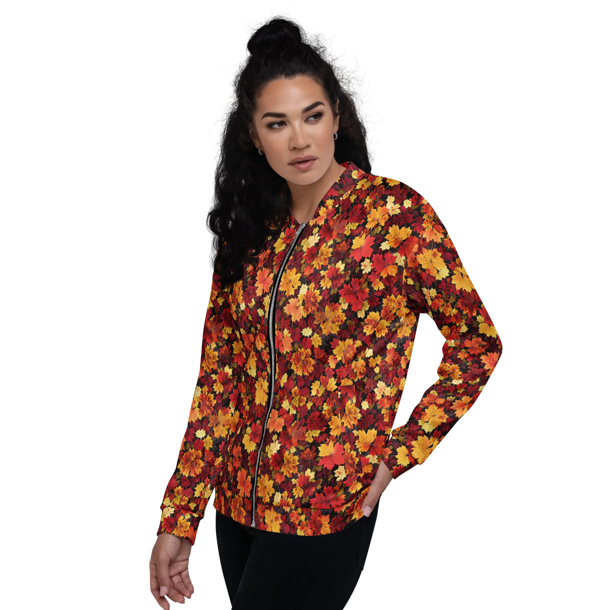 Falling Gold on Bomber Jacket — Left sleeve