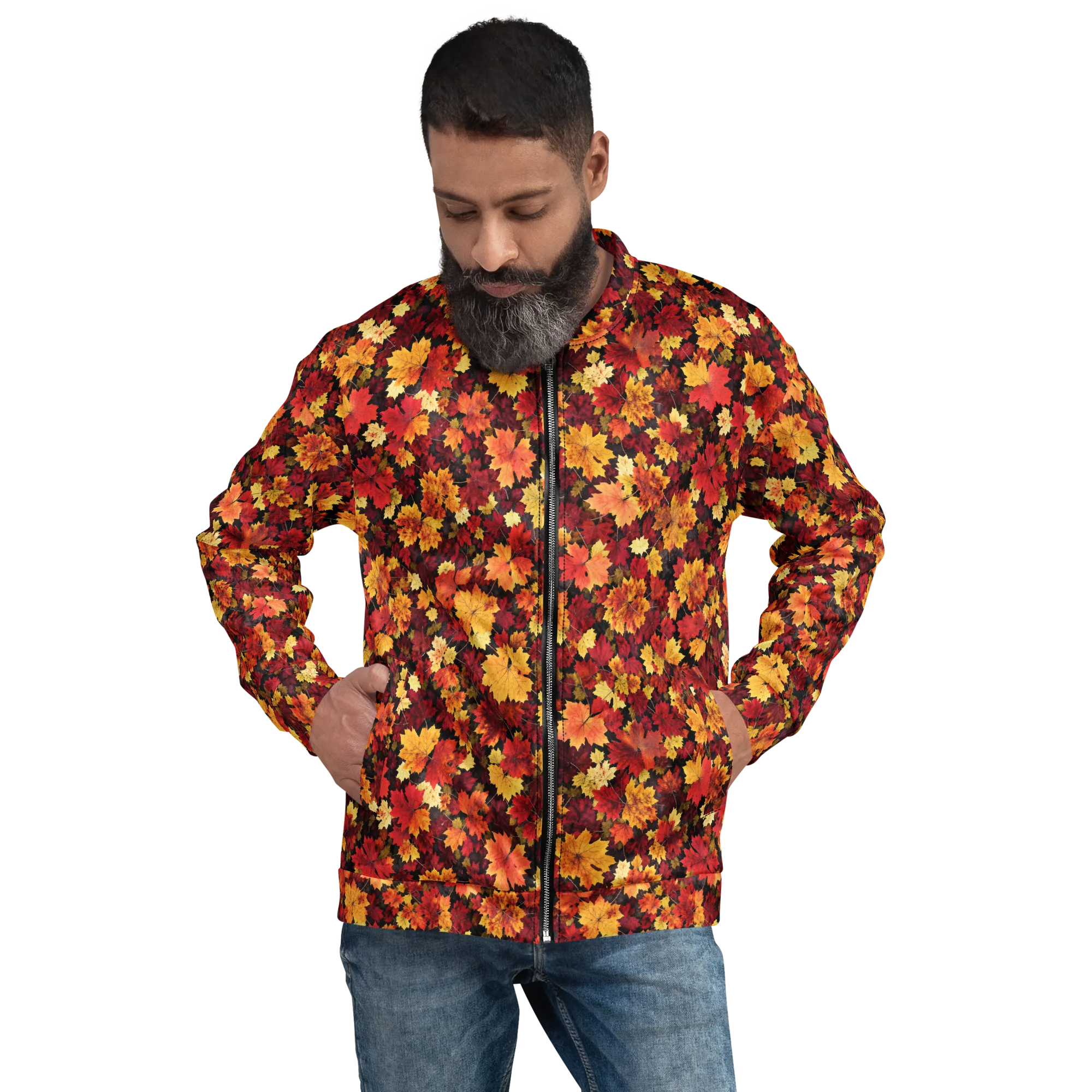 Falling Gold on Bomber Jacket — Front print