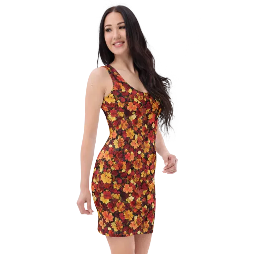 Falling Gold on a Bodycon Dress