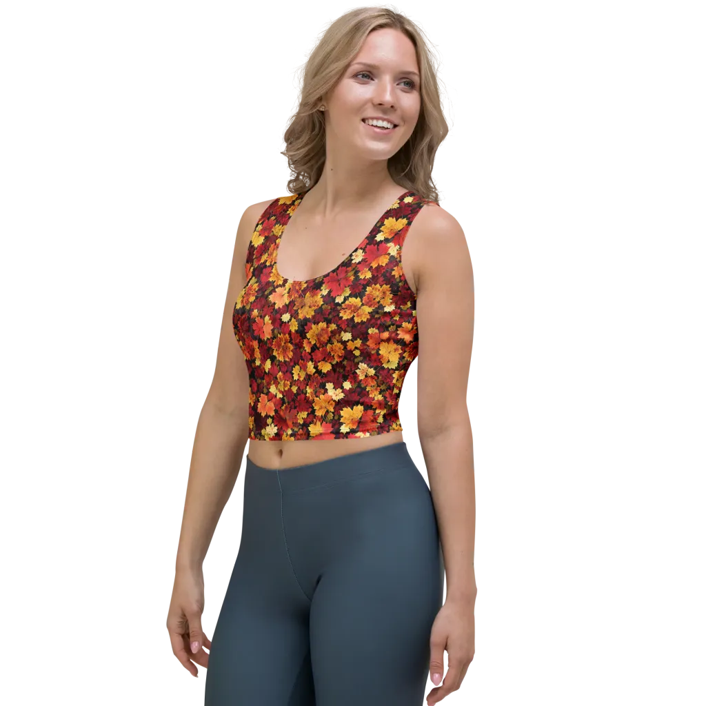 Falling Gold on Crop Top — Left Front