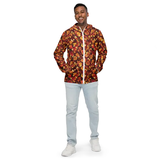 Falling Gold on a Men's Windbreaker