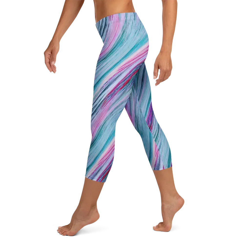 Chromatic Drift on Capri Leggings — Left