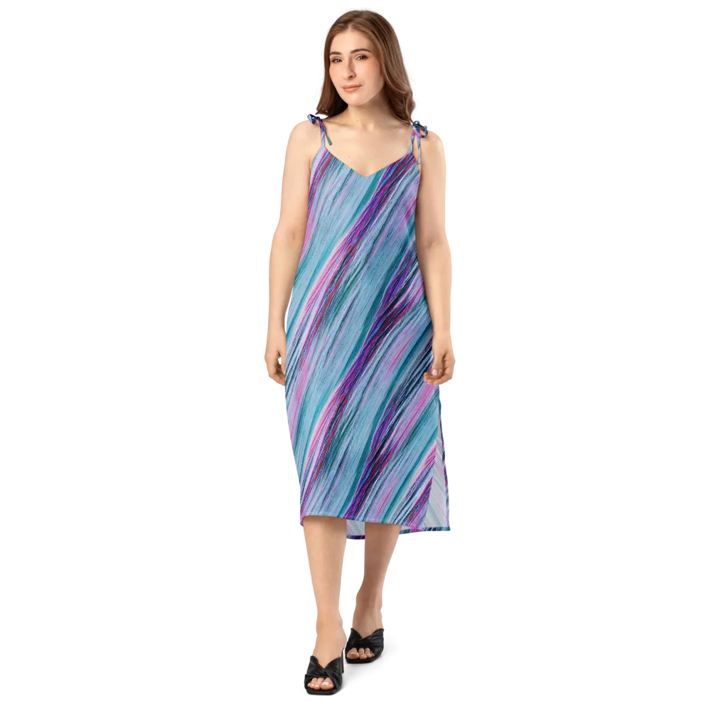 Chromatic Drift on Slip Dress — Front
