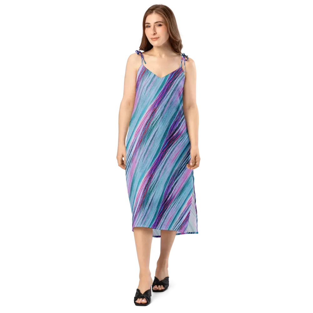 Chromatic Drift on Slip Dress — Front