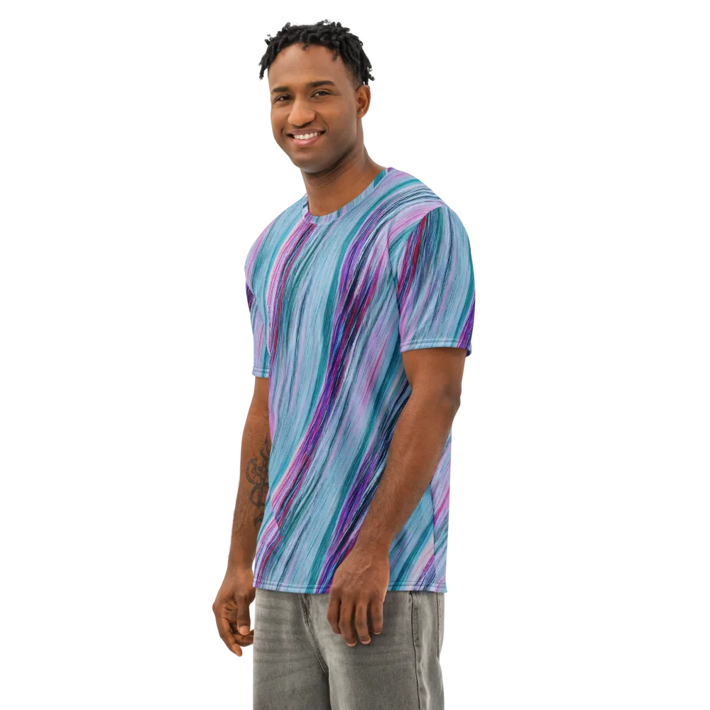 Chromatic Drift on Men's Cotton Crew Neck T-Shirt — Left Front