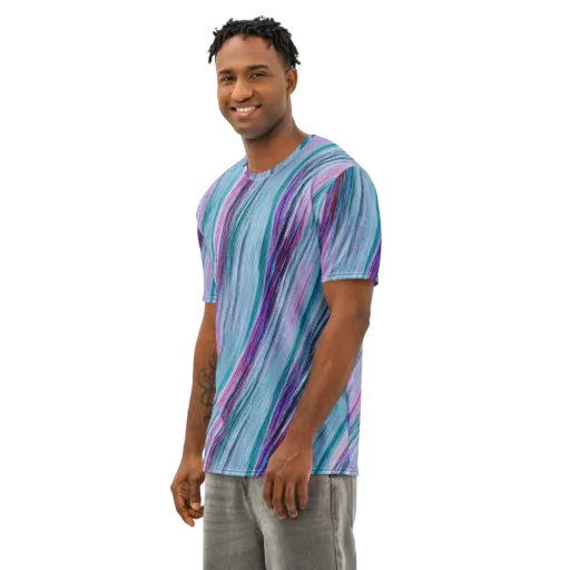 Chromatic Drift on a Men's Cotton Crew Neck T-Shirt