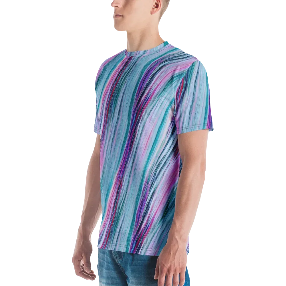 Chromatic Drift on Men's Crew Neck T-Shirt — Left