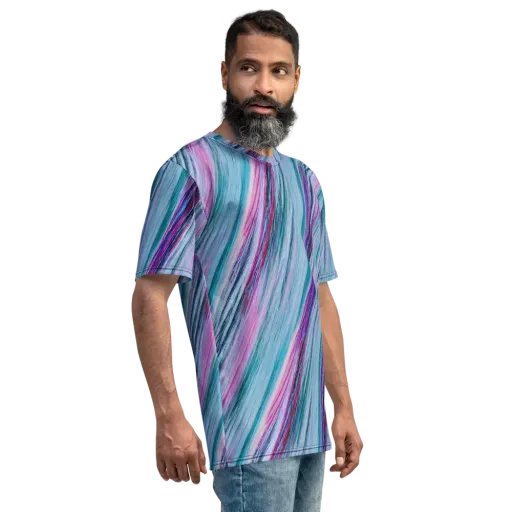 Chromatic Drift on a Men's Crew Neck T-Shirt