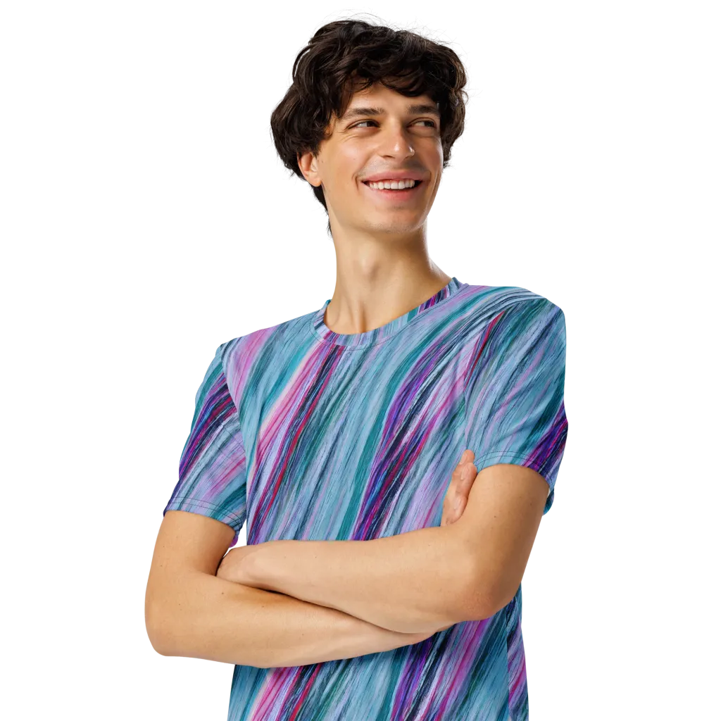 Chromatic Drift on Men's Crew Neck T-Shirt — Front print