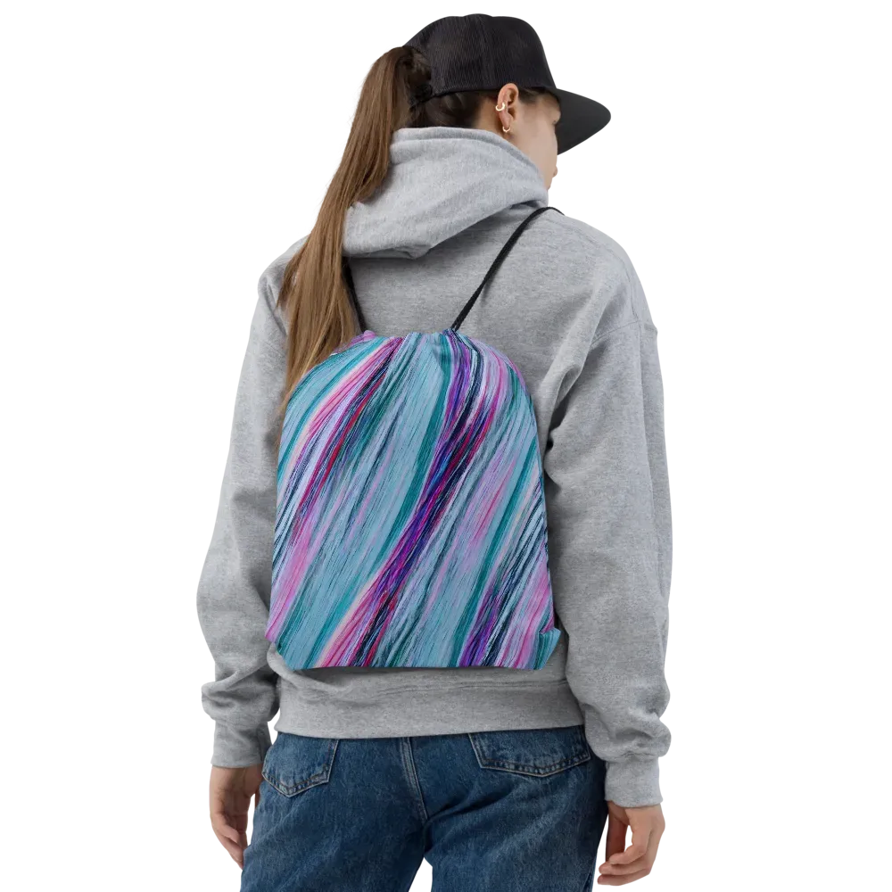 Chromatic Drift on Drawstring Bag — Front