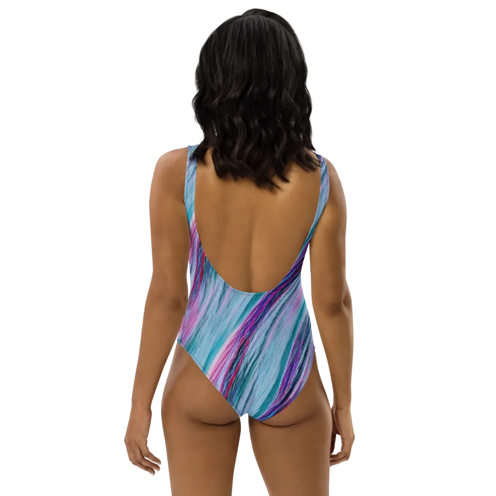 Chromatic Drift on One-Piece Swimsuit — Back print