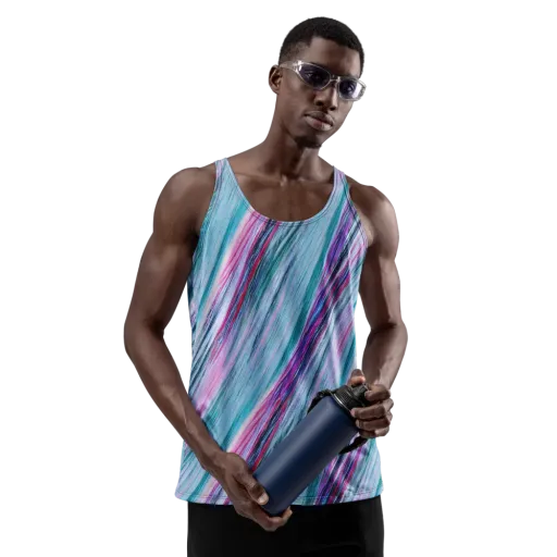 Chromatic Drift on a Men's Tank Top