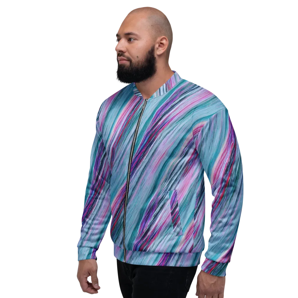 Chromatic Drift on Bomber Jacket — Left