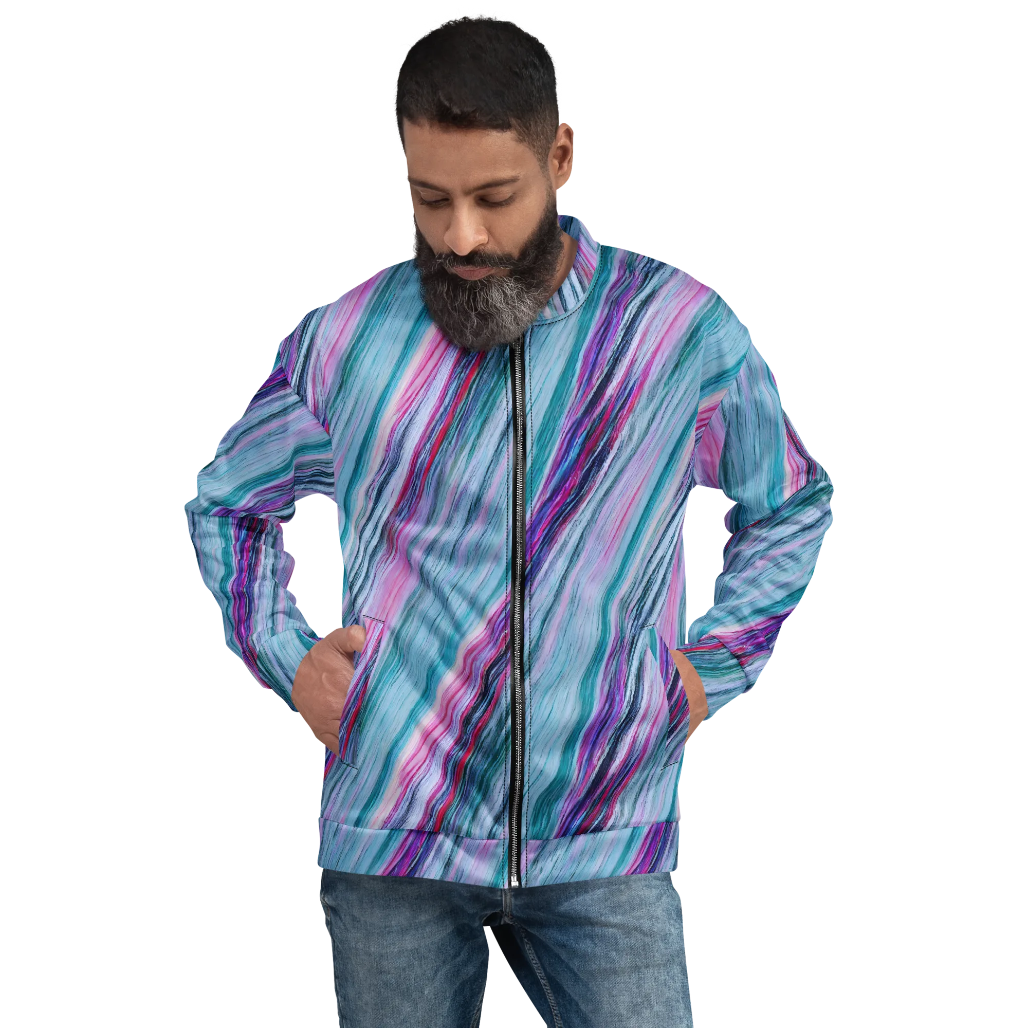 Chromatic Drift on Bomber Jacket — Front print