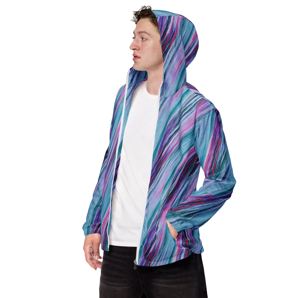 Chromatic Drift on Men's Windbreaker — Left Front