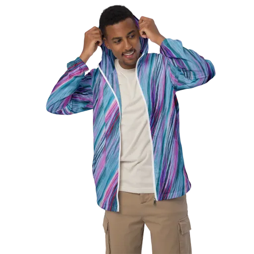 Chromatic Drift on a Men's Windbreaker