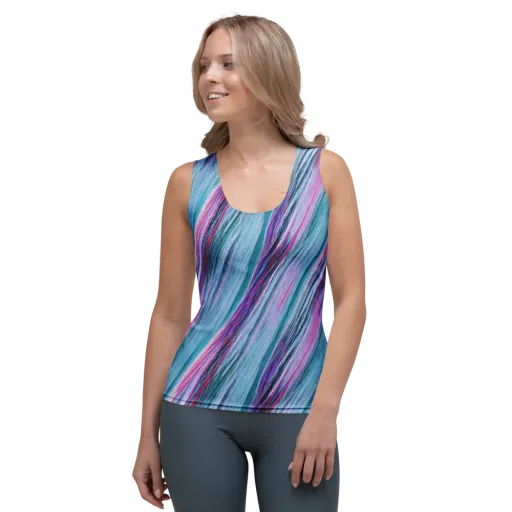 Chromatic Drift on a Women's Tank Top