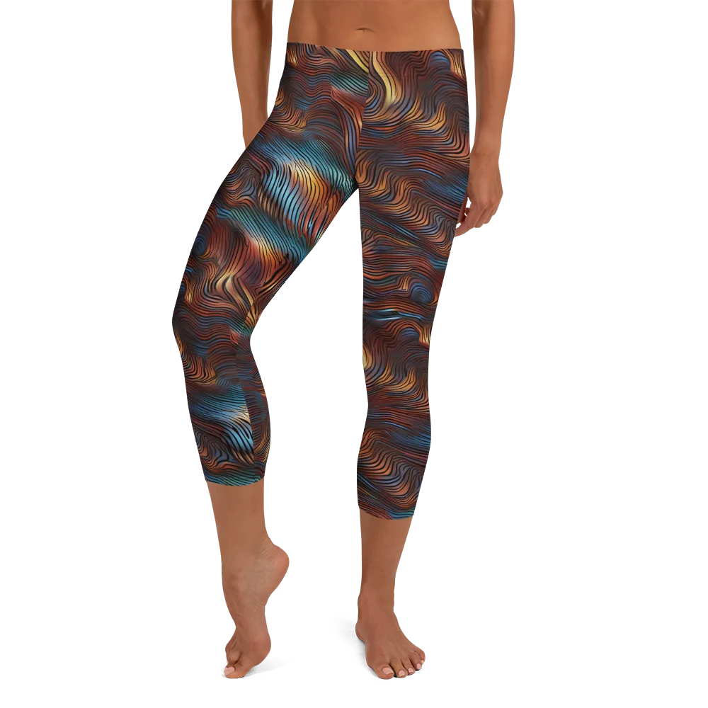Molten Topography on Capri Leggings — Front
