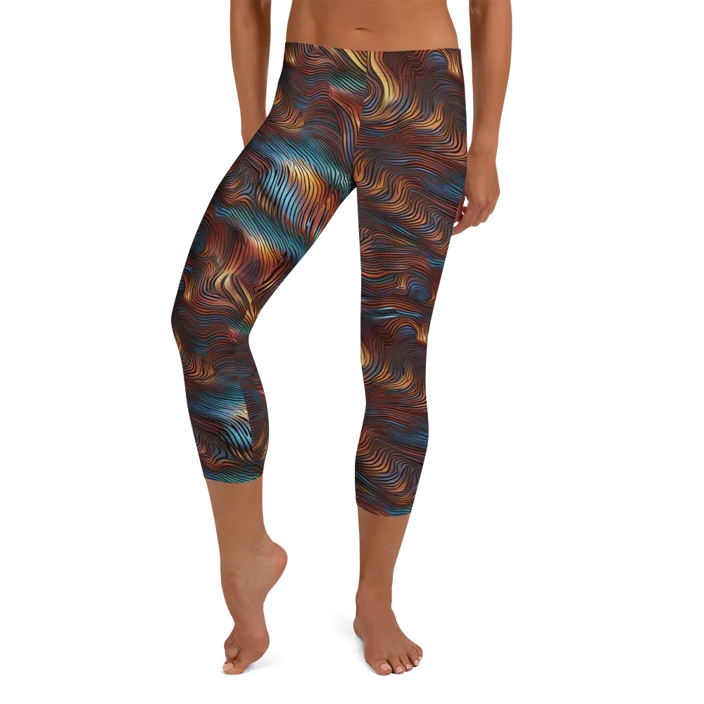 Molten Topography on Capri Leggings — Front