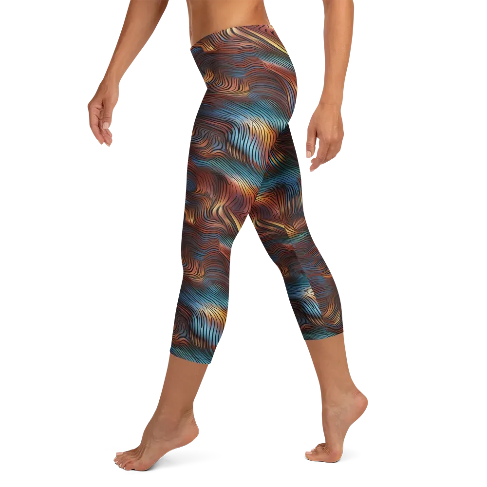 Molten Topography on Capri Leggings — Left