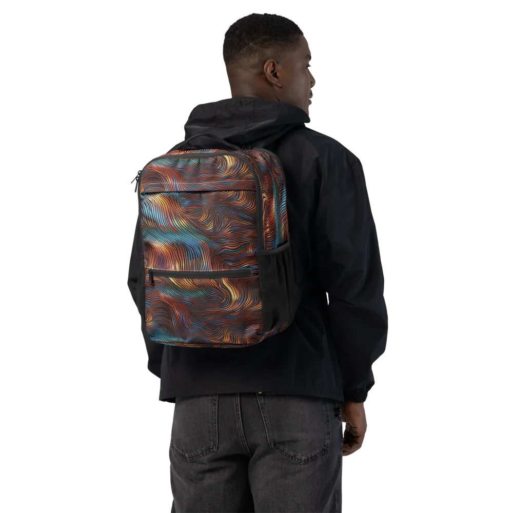 Molten Topography on Utility Backpack — Back