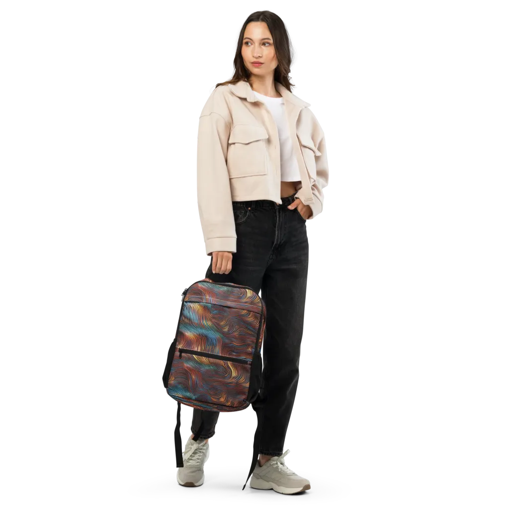 Molten Topography on Utility Backpack — Top print