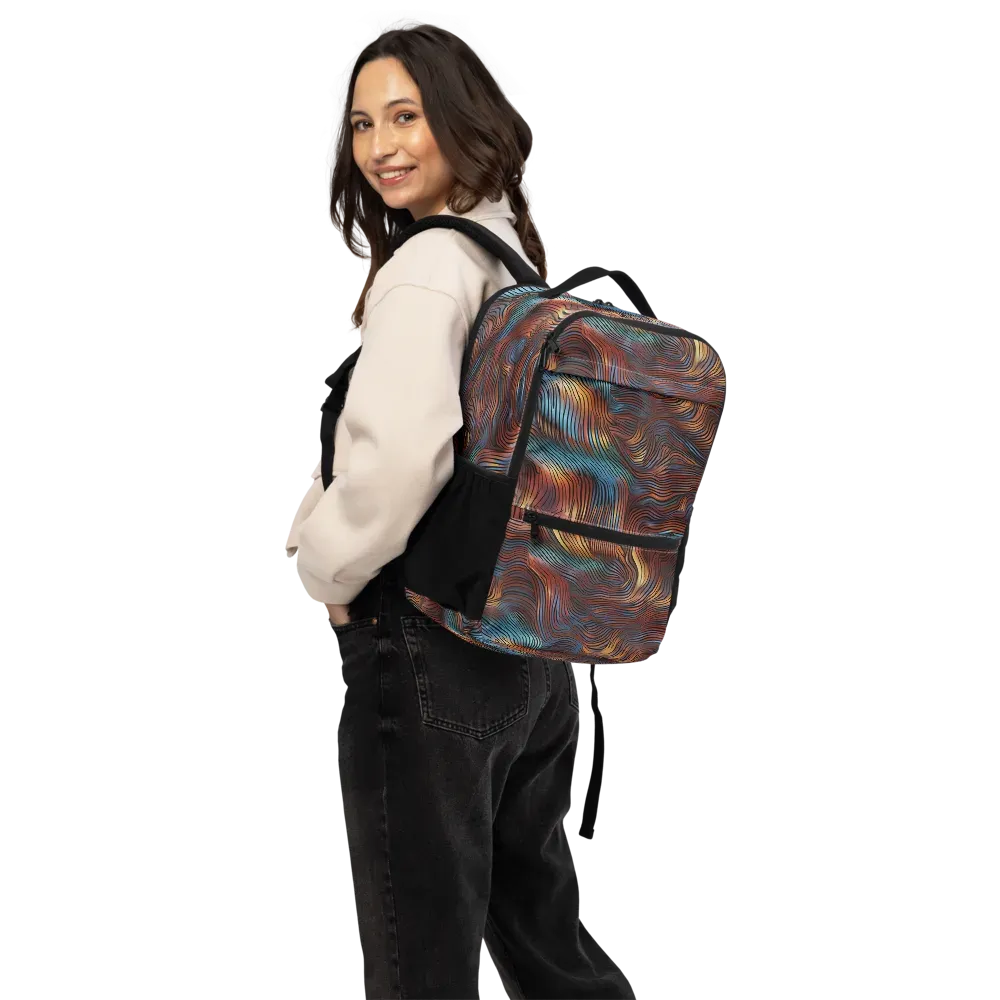 Molten Topography on Utility Backpack — Bottom print