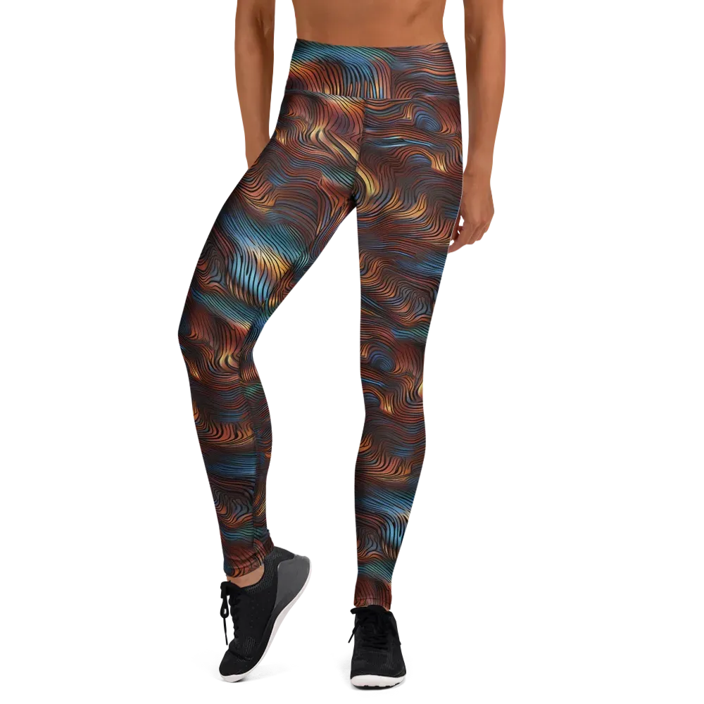 Molten Topography on Yoga Leggings — Front