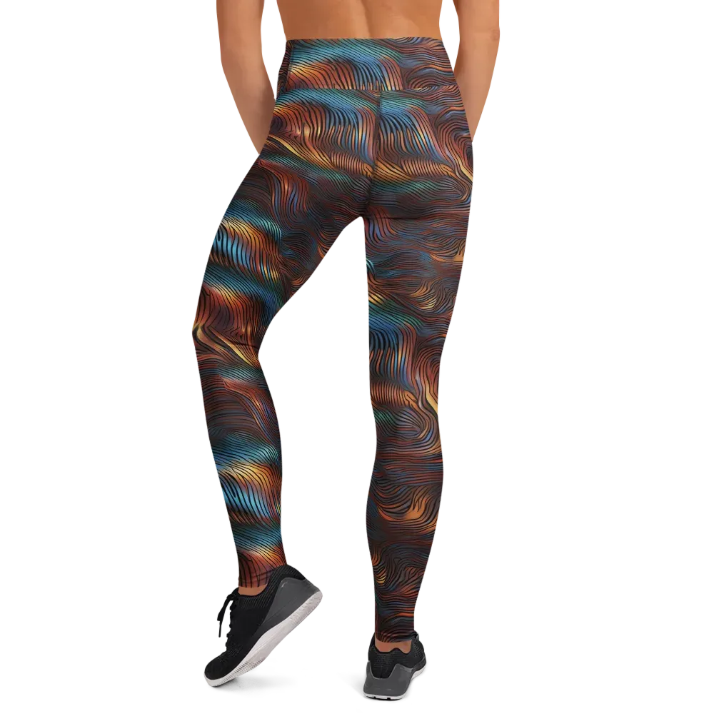 Molten Topography on Yoga Leggings — Back