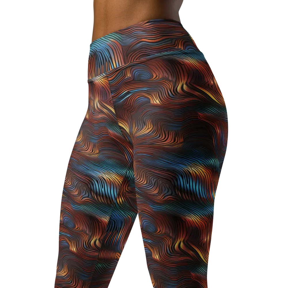 Molten Topography on Yoga Leggings — Back waist