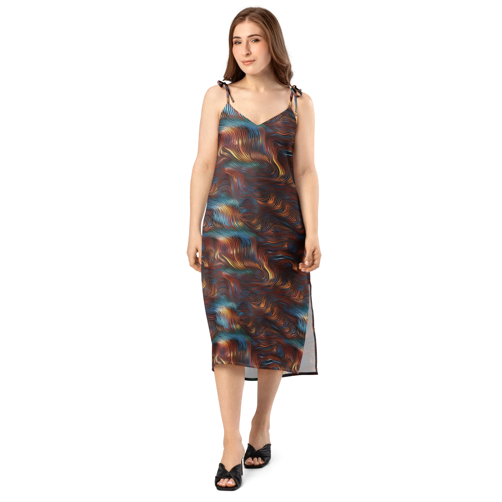 Molten Topography on Slip Dress — Front