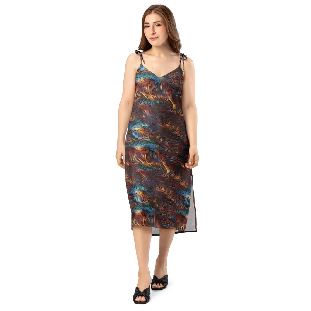Molten Topography on Slip Dress — Front