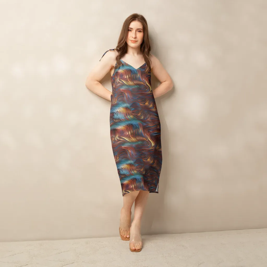 Molten Topography on Slip Dress — Back print
