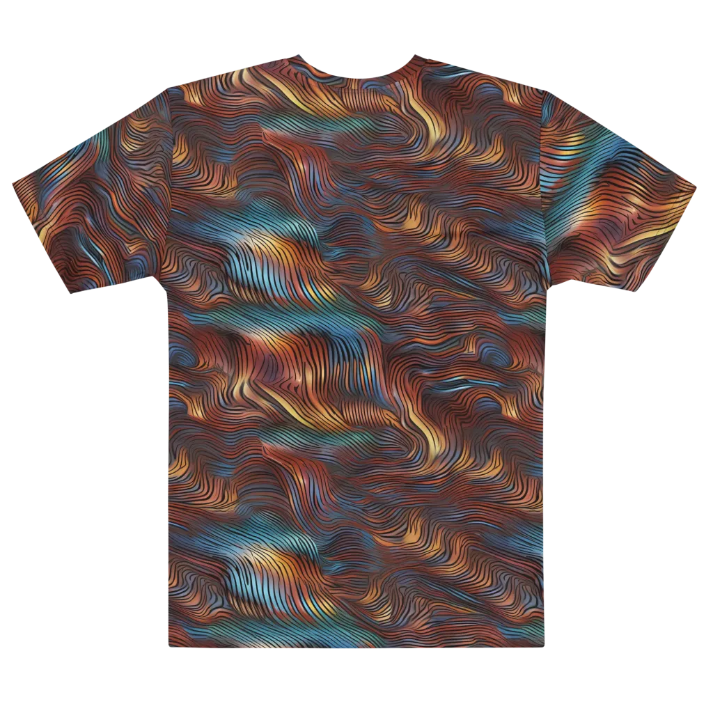 Molten Topography on Men's Cotton Crew Neck T-Shirt — Front print