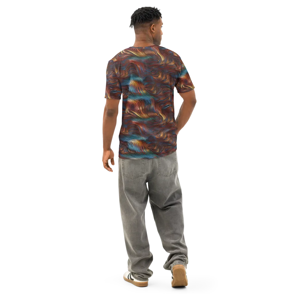 Molten Topography on Men's Cotton Crew Neck T-Shirt — Back