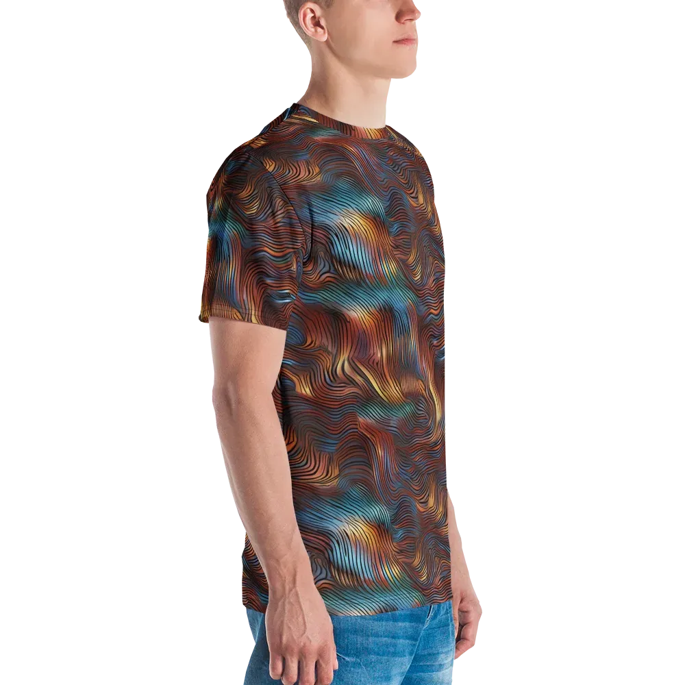 Molten Topography on Men's Crew Neck T-Shirt — Right
