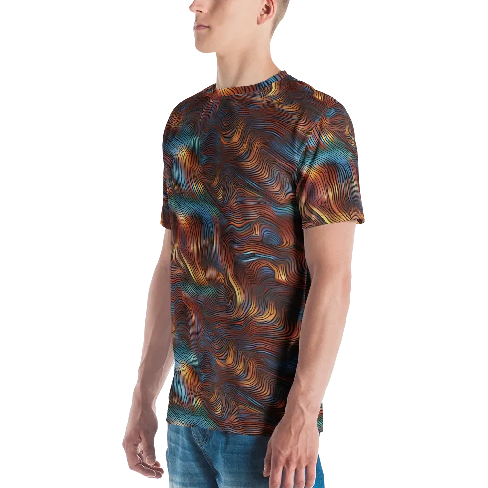 Molten Topography on Men's Crew Neck T-Shirt — Left