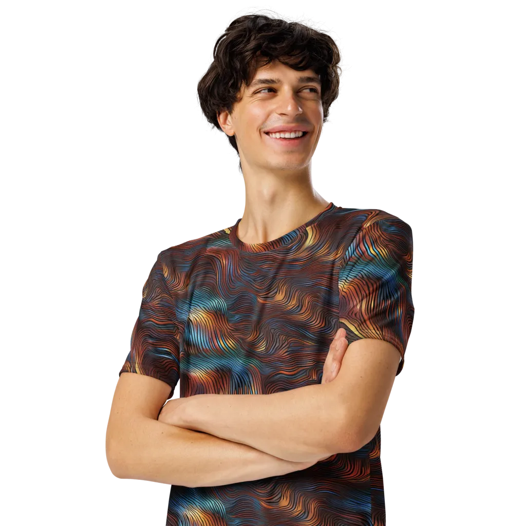 Molten Topography on Men's Crew Neck T-Shirt — Front print